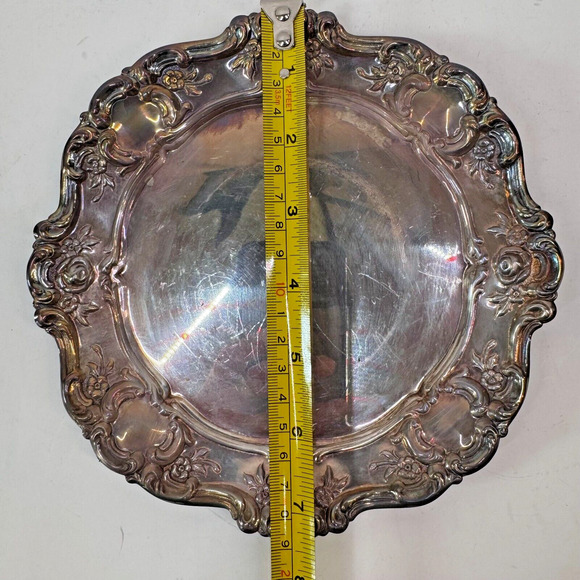 Towle Vintage Silver Plated Master Pattern Serving Rose Tray E.P. 4060 7 3/8" - Picture 6 of 11